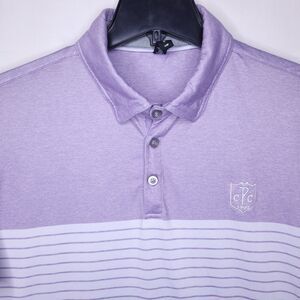 Anderson Ord Polo Shirt Mens Large Striped Purple, White Golf Performance